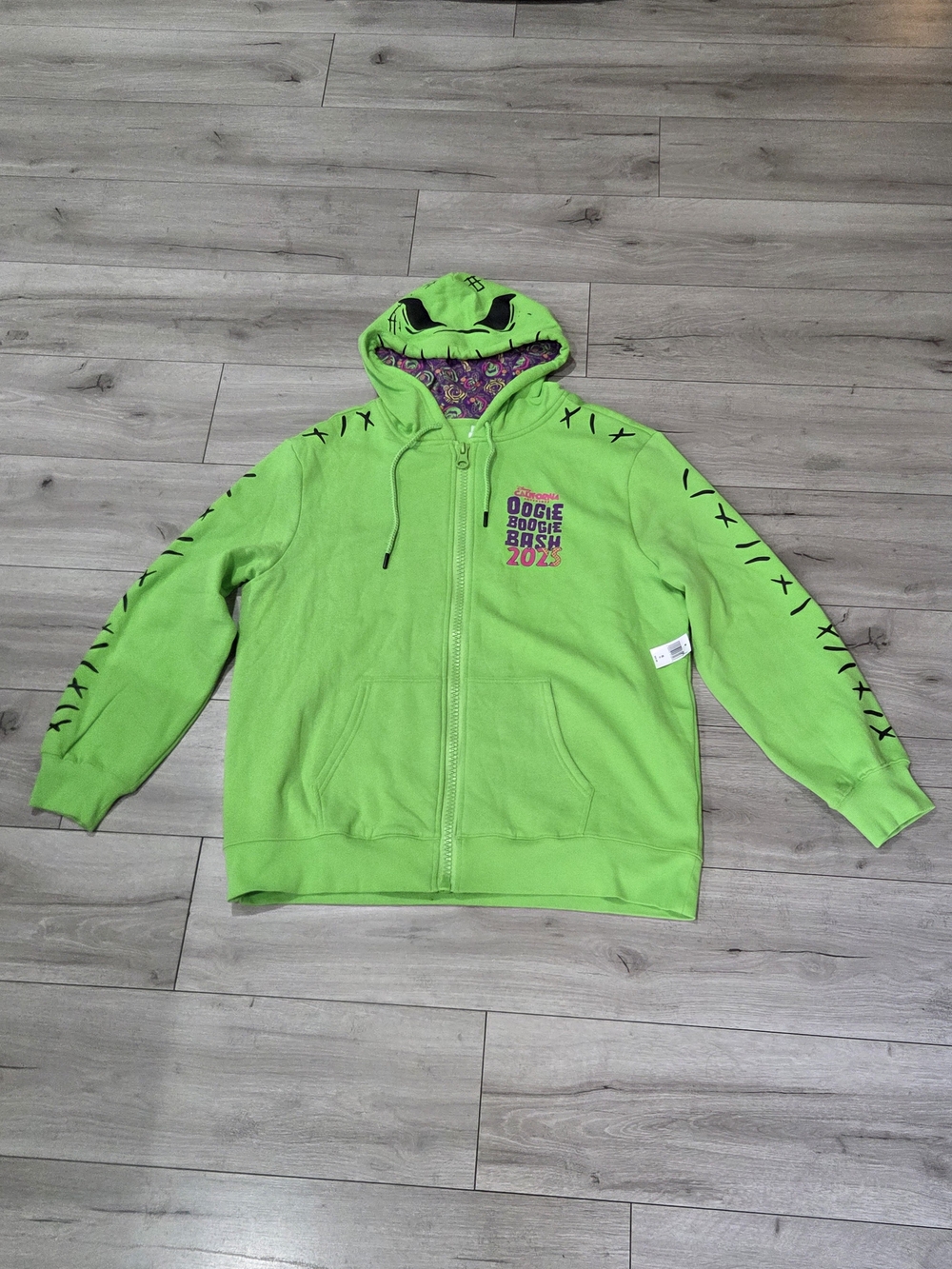 NWT Disney Parks Oogie Boogie Bash 2025 Zip Up Hoodie Nightmare Before Christmas